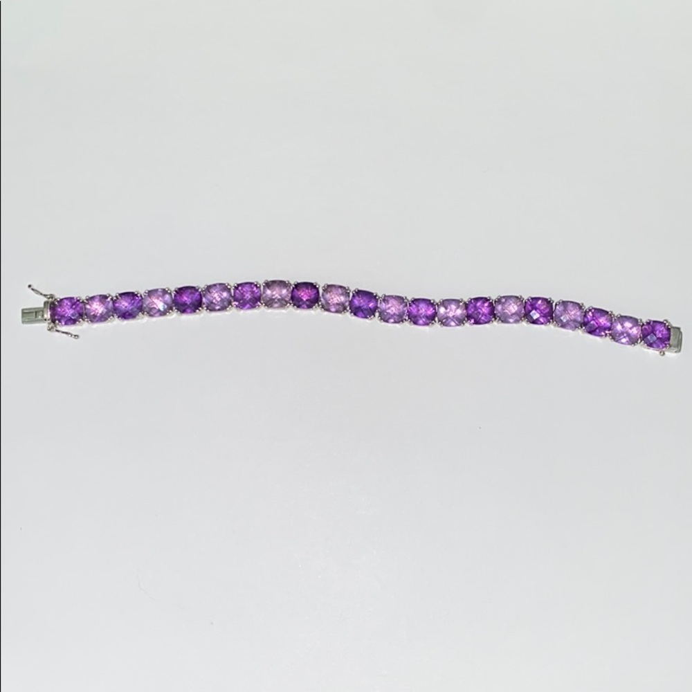 Amethyst tennis bracelet in sterling silver
